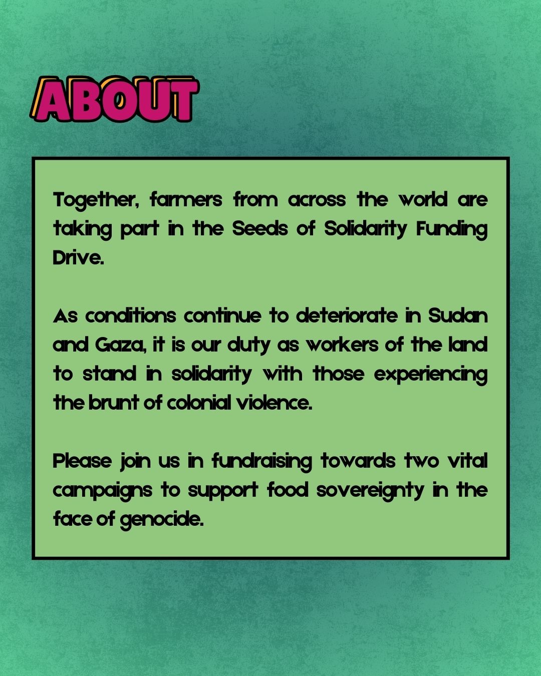 SUPPER CLUB: Seeds of Solidarity Fundraiser with Chef Doris Fin