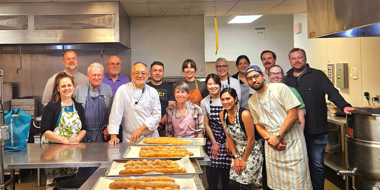 Leo teaching bread at Cafe Zuzu