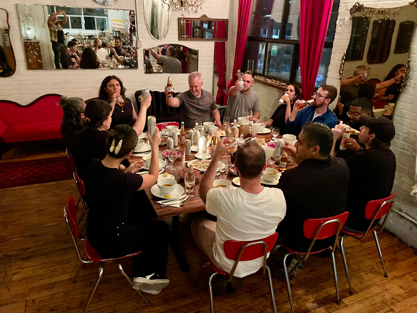 a toast around the table